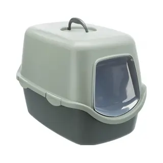 Trixie Vico Katzentoilette mit Haube Grün, Grau