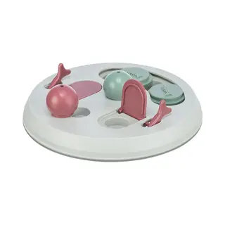 Trixie Tier-Intelligenzspielzeug Flip Board Katzenspiel - Hellgrau/salbei/altrosa - ø 23 Cm, Kunststoff