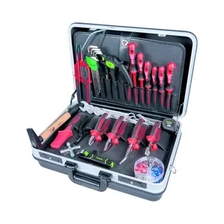 Haupa Vde Geïsoleerde Gereedschapskoffer Start Up Max 24-delig - 1000 V - Schroevendraaiers - Combinatietang - Zijkniptang - Pantograaftang -