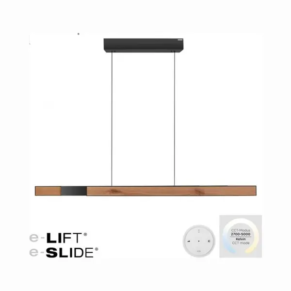 Neuhaus Pure® By Paul Neuhaus Moto-Rise Pendelleuchte Led, Eiche/black Pearl - E-Slide® - E-Lift® thumbnail