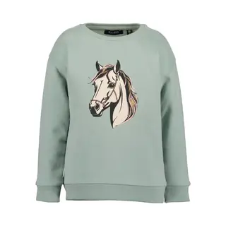 Blue Seven Sweater Blue Seven Paard Groen Kids & Kind Meisjes Groen - Maat, 122