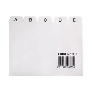 Han Register A-Z, A7 quer Indexkarte Weiß