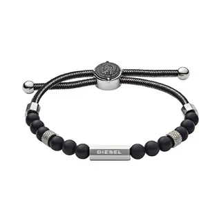 Diesel Beads Armband (Lengte, 16.50-25.00cm) - Zwart