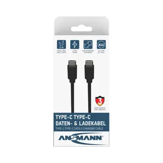Ansmann 1700-0122 Usb Kabel 2 m Usb C Schwarz