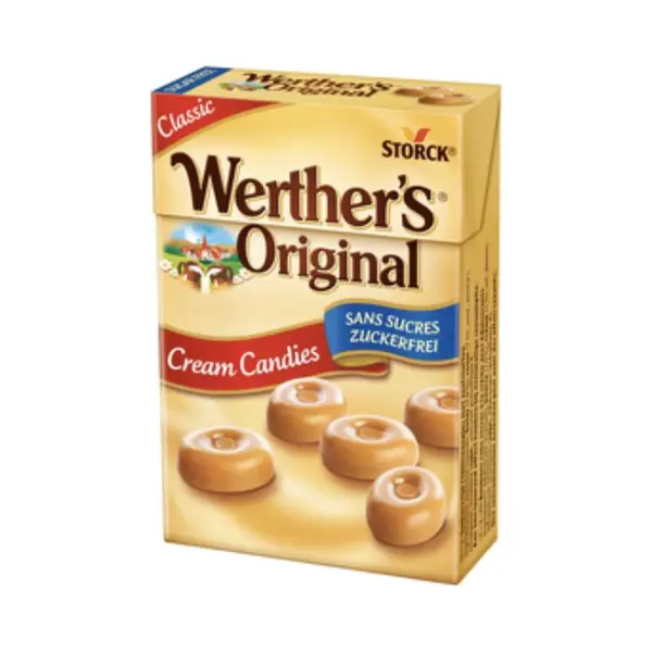 Werther's Original Zuckerfrei – 10 X 42 G Box – Zuckerfreie Sahnebonbons Mit Leckerem Karamellgeschmack – Karamell-Bonbons Einzeln Verpackt thumbnail