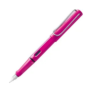 Lamy Safari Pink - Fountain Pen With Ergonomic Grip & Polished Steel Nib In Size B - Ideal For Any Writing & Calligraphy - Including Lamy T 10 Blue