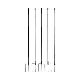 Horizont - Weidepaal - 110cm - Zwart -5stk - Kunststof - Prikpaal - Enkele Punt - Vervangingspaal Afrastering - Voor Schrikdraad Of Lint -