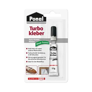 Ponal Turbo Kleber, Holz-Kombi-Kleber Für Schnelle, Punktgenaue Holzverklebungen, 1x10g