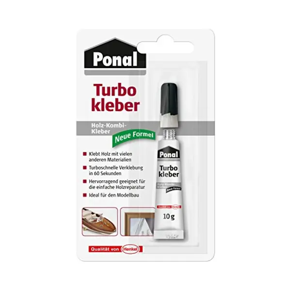 Ponal Turbo Kleber, Holz-Kombi-Kleber Für Schnelle, Punktgenaue Holzverklebungen, 1x10g thumbnail