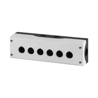 Eaton Grey Plastic Rmq Titan M22 Push Button Enclosure - 6 Hole 22mm Diameter