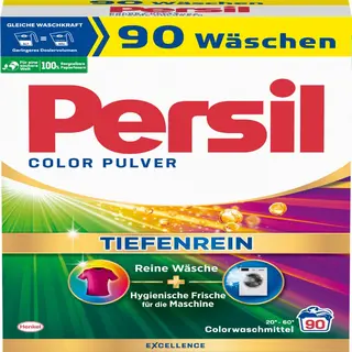 Persil Color Pulver Tiefenrein Waschmittel (90 Waschladungen), Colorwaschmittel Für Reine Wäsche Und Hygienische Frische Für Die Maschine, Effektiv