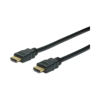 Assmann Electronic Hdmi High Speed Anschlusskabel, Typ A St/St, 1.0m, m/Ethernet, Ultra Hd 60p gold, sw