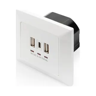 Digitus Socket with Usb A & Usb-C™ Ports, flush mounted