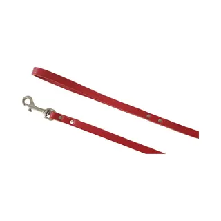 Flamingo Karlie Rondo Hondenriem / Hondenlijn - Echt Leder - Geklonken - Rood - Breedte, 12 Mm - Lengte, 100 Cm