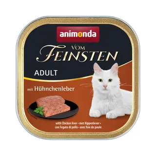 Animonda Vom Feinsten Adult Katzenfutter - Schälchen - Hühnerleber - 32 X 100 G