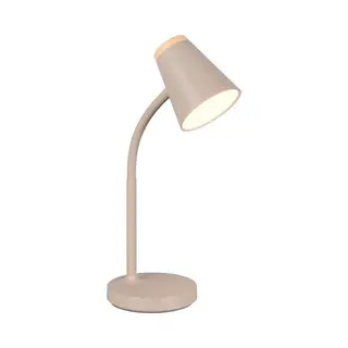 Reality Leuchten Led Tischleuchte Pongo, H 36 Cm, Braun, Sandfarben, Kunststoff, Led Fest Integriert, Extra-Warmweiß, Mit Verstellbarem Lesearm