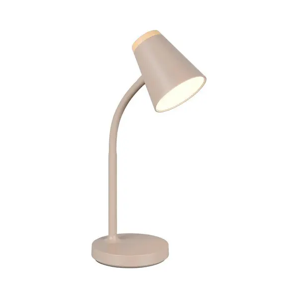 Reality Leuchten Led Tischleuchte Pongo, H 36 Cm, Braun, Sandfarben, Kunststoff, Led Fest Integriert, Extra-Warmweiß, Mit Verstellbarem Lesearm thumbnail