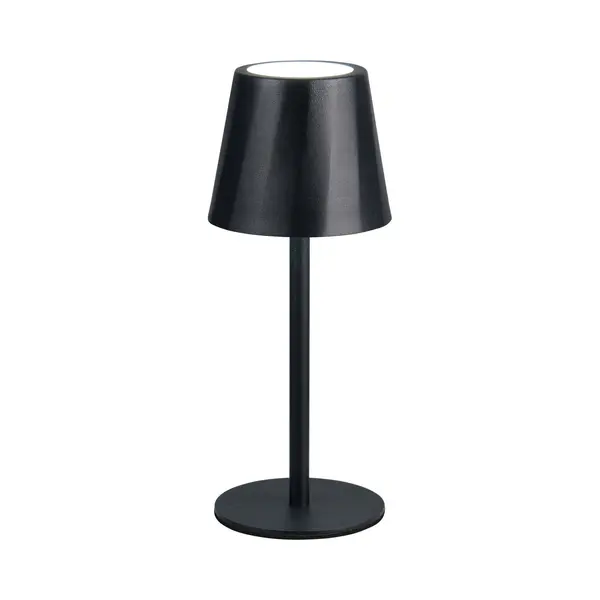 Trio Akku Außen Tischleuchte Nachttischlampe Led Leselampe Schwarz Touchdimmer H 21cm thumbnail