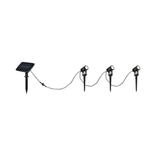 Rl Live Your Light Reality Obidos - Spot - Zwart Mat - Incl. 3x Smd 0, 5 W - Schemersensor - Usb-aansluiting - Helderheid Instelbaar - Oplaadbaar - Zonne-energie - 4000K