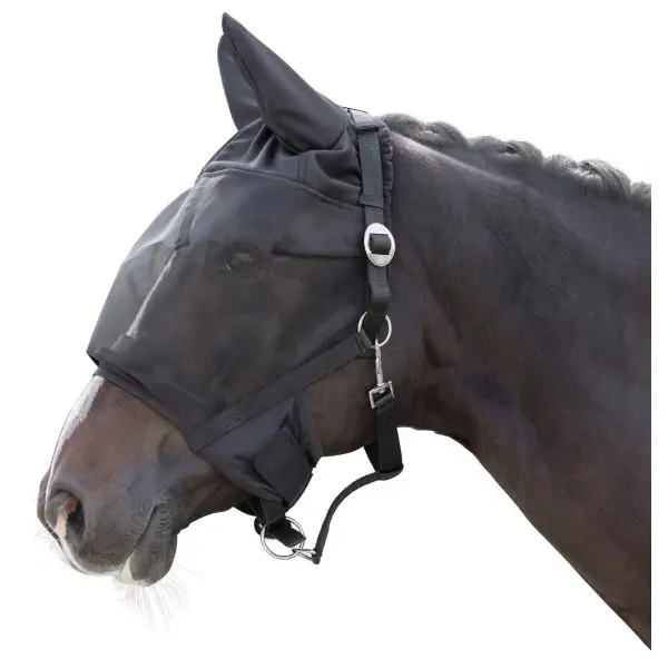 Kerbl Halfter Mit Integrierter Fliegen- Schutzmaske Cob (Insektenmaske In Schwarz, 38 X 27 X 8 Cm Fliegenhaube Aus Lycra-Material) 3228237 thumbnail