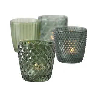 Boltze 1014420 Kerzenhalter Glas Grün