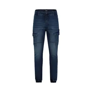 Sublevel Herren Jogger Jeans Mit Gummibund Und Cargotaschen, Farben, Blau-3, Größe Jeans, 32W