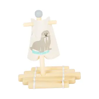 Small Foot - Badspeelgoed Vlot Walrus Junior 20 Cm Hout/textiel