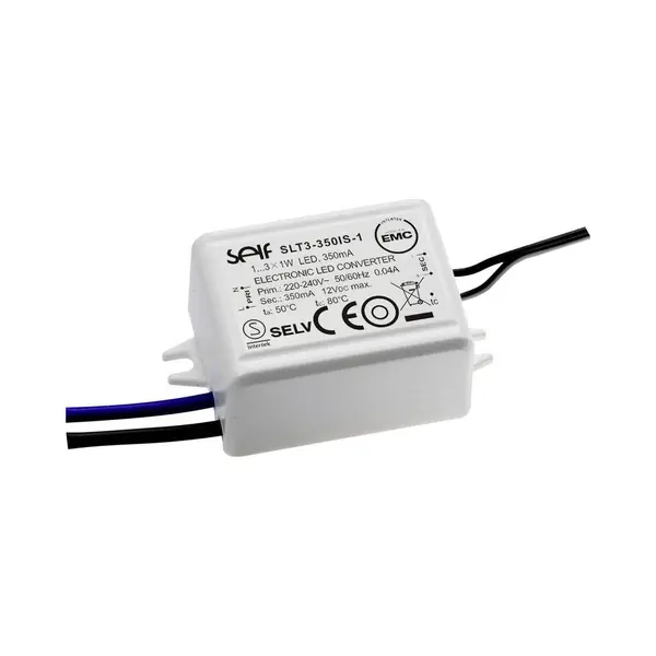 Self Electronics SLT3-350IS-1 Led Driver Constant Current 3.15 W 350 Ma 3.0-9.0 V/Dc Furniture Approval, Not Dimmable, Übe thumbnail