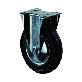 Hp Autozubehör, Meubelwielen, Vast Zwenkwiel Wiel Ø 80 Mm Draagvermogen 50 Kg Massieve Rubberen Plaat L104xB80 Mm