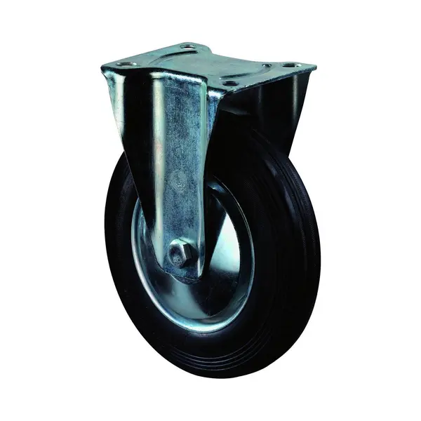 Hp Autozubehör, Meubelwielen, Vast Zwenkwiel Wiel Ø 80 Mm Draagvermogen 50 Kg Massieve Rubberen Plaat L104xB80 Mm thumbnail