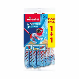 Vileda Staubbesen Vileda 122615 SuperMocio 3x Action Wischmop Ersatz 2er Multi Pack Wisc