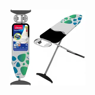 Vileda planche à repasser Park & Go - surface medium 120x38cm - zone parking metalisée pour poser le fer - pour fer classique