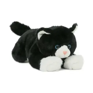 Semo Knuffel Kat Poes - Zwart/ Wit - Pluche Knuffel Dieren - 25 Cm