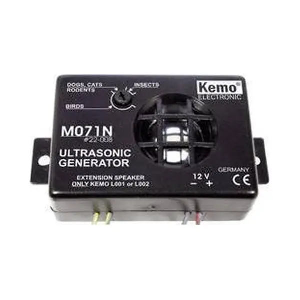 Kemo M071N Ultrasonic Vermin Scare, 12V/Dc, Siren Pulsating Aggressive Ultrasonic Sounds. Against Rodents, Insects, Wild & Birds. Frequency Between thumbnail
