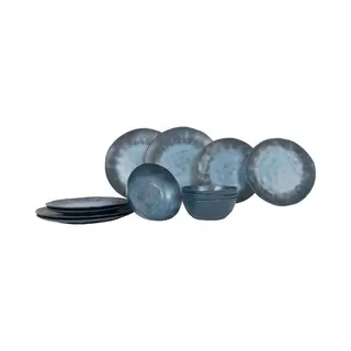 Gimex - Stone Line - Geschirr - Dunkelblau - 12-Teilig