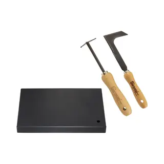Sirocco - Aanbieding - Voegenmes - Handgesmede - Beukenhout (14 Cm) & Voegenkrabber - Handgesmede - Beukenhout (14 Cm) & Knielkussen 390x265x40mm