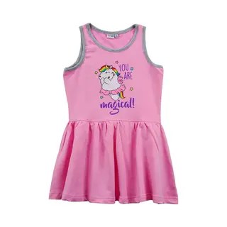 Pummel Einhorn - Chubby Unicorn - Eenhoorn - Jurk - Roze - Katoen - Maat 134/140