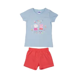 Peppa Pig/ Peppa Big Pyjama / Shortama - Lichtblauw - Katoen - Maat 110/116