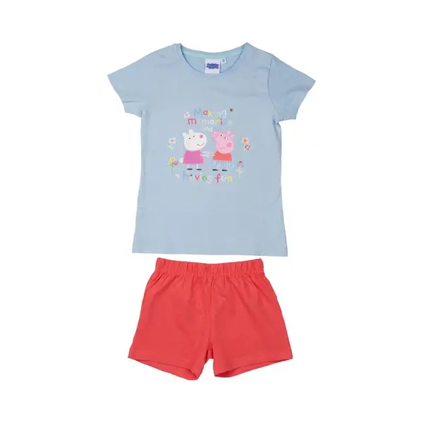 Peppa Pig/ Peppa Big Pyjama / Shortama - Lichtblauw - Katoen - Maat 110/116 thumbnail