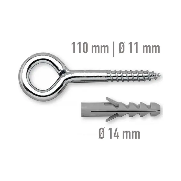 La Siesta Metalen Ophang Oog Tot 160kg - Massieve Bevestiging Oog Voor Hangstoel Hangmat - Plafond Wand Montage thumbnail