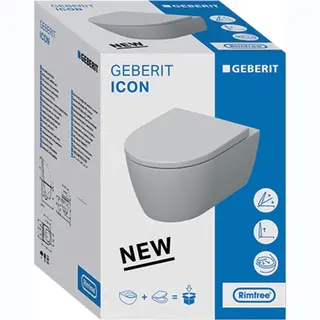 Geberit Wand-Wc, Tiefspüler ICon 36x53cm, Geschl. F., Rimfr., M Sitz, We.