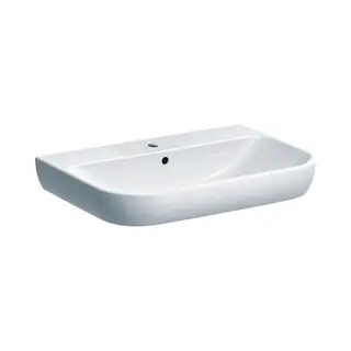 Geberit Waschtisch Smyle 70x48cm, We., Mit Hahnloch, Mit Überlauf