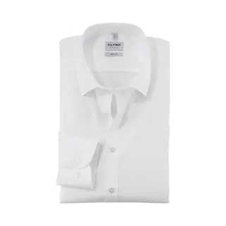 Olymp, Herren, Hemden, Hemd Level Five, Body Fit Weiss 1/1, Gr.44, Armlänge 69cm, Weiss, (44)