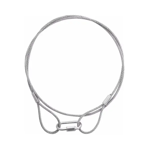 Eurolite Stahlseil (Sc) 900x3mm Silber | Drahtseil Mit Schlaufen, Verpresset Ohne Kauschen thumbnail