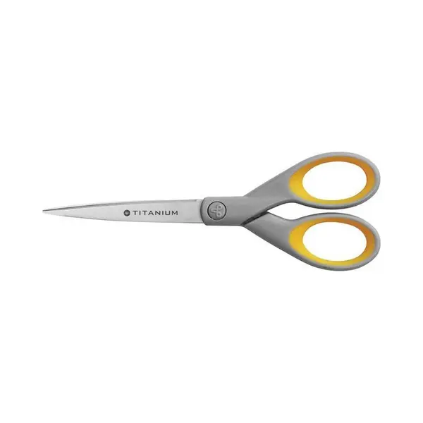 Westcott - Universalschere Titan Nitrid Bonded Super 180mm Linkshänder Rechtshänder Stahl Grau/gelb thumbnail