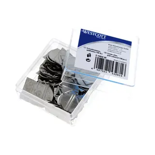 Westcott Hoekclips - Aluminium Zilver - Kunststof Doos 100 Stuks - Ac-E10031