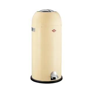 Wesco Kickmaster Maxi Abfallsammler In Der Farbe Mandel, Pulverbeschichtetes Stahlblech, Eingebauter Dämpfer, 40 Liter Volumen, Großer Einwurf
