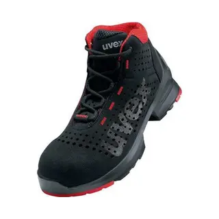 Uvex 1 Stiefel S1 85477 Schwarz, Rot (85477)-40 (Weite 10)