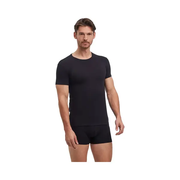 Falke Daily Comfort Multipack Round Neck Ademend Katoen Top Van Onderlaag Heren Zwart - Maat M thumbnail