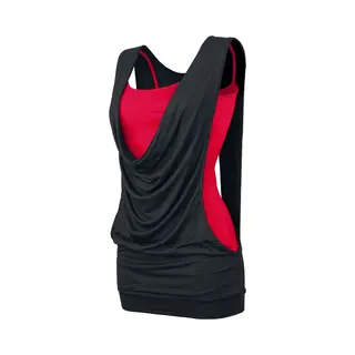 Black Premium By Emp Open Double Layer Top Black Red